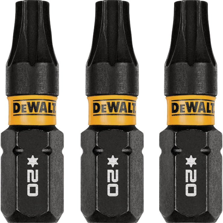 Image of DEWALT FlexTorq 1 In. T20 TORX Impact Screwdriver Bit (3-Pack)