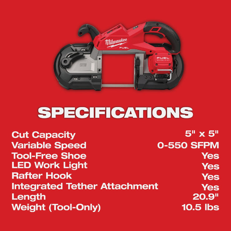 Image of Milwaukee M18 FUEL Brushless Deep Cut Cordless Band Saw (Tool Only)