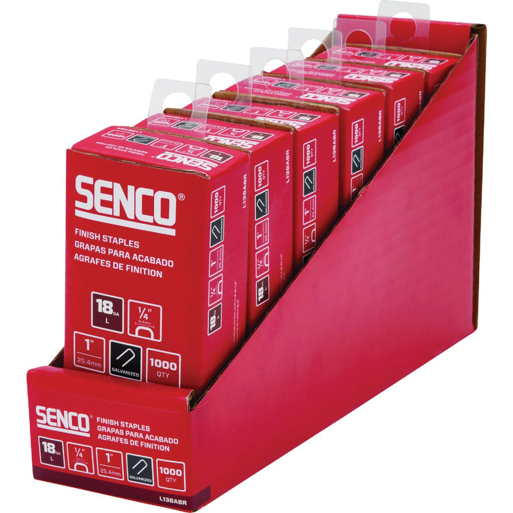 Image of Senco AccuSet 1/4 In. x 1 In. 18-Gauge Galvanized Medium Wire Finish Staple (1000 Ct.)