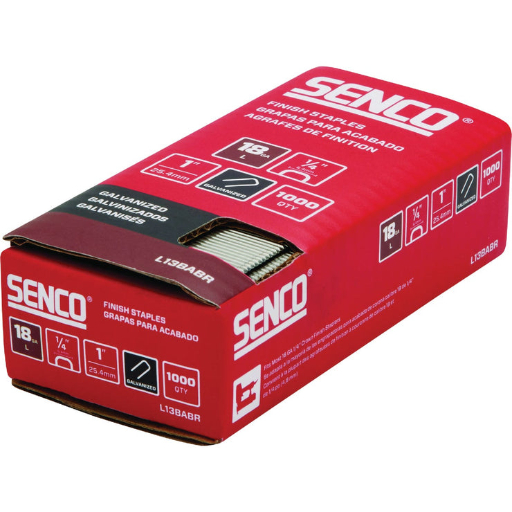Image of Senco AccuSet 1/4 In. x 1 In. 18-Gauge Galvanized Medium Wire Finish Staple (1000 Ct.)