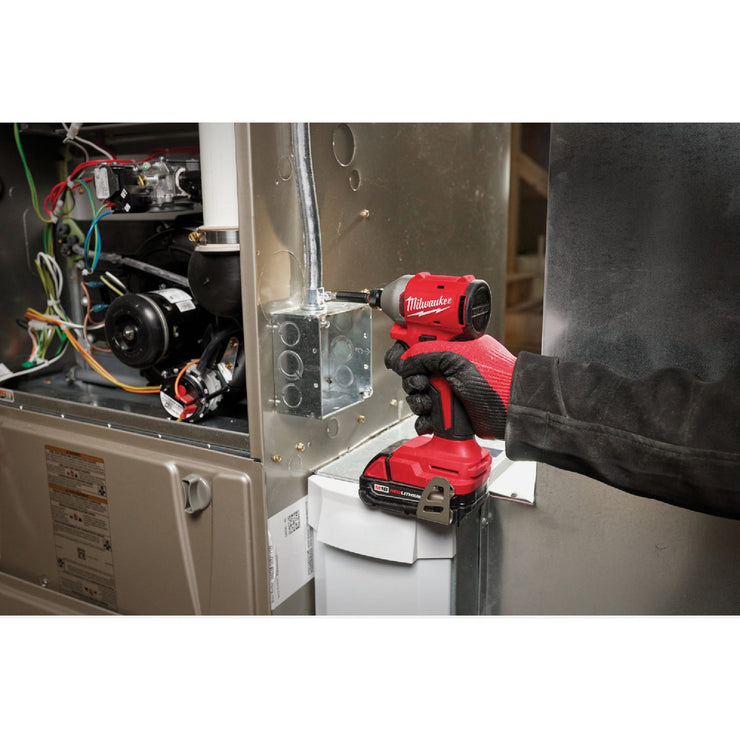 Image of Milwaukee M18 Brushless 1/4 In. Hex Compact Cordless Impact Driver Kit with 2.0 Ah Battery & Charger