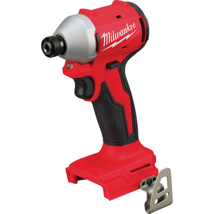 Image of Milwaukee M18 Brushless 1/4 In. Hex Compact Cordless Impact Driver Kit with 2.0 Ah Battery & Charger