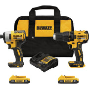 Image of DEWALT 20V MAX 2-Tool Brushless Compact Cordless Drill/Driver & Impact Driver Combo Kit with (2) 1.3 Ah Batteries & Charger