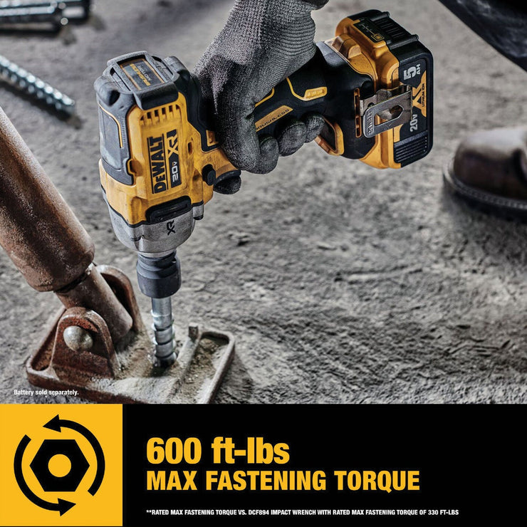 Image of DEWALT 20V MAX XR Lithium-Ion 1/2 In. Mid-Range Cordless Impact Wrench with Hog Ring Anvil (Tool Only)