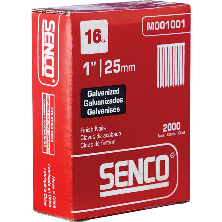 Image of Senco 16-Gauge Galvanized Straight Finish Nail, 1 In. (2000 Ct.)