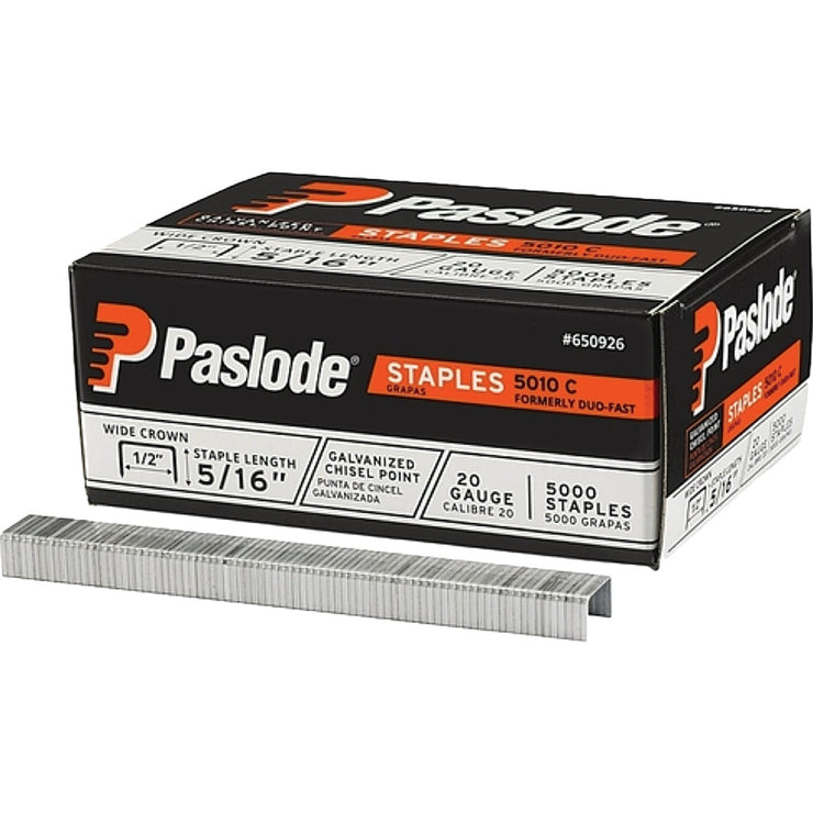 Image of Paslode 1/2 In. x 5/16 In. 20-Gauge Galvanized Hammer Tacker Staples (5000-Pack)