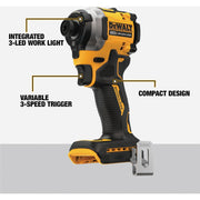 Image of DEWALT ATOMIC 20V MAX Brushless 1/4 In. Cordless Impact Driver (Tool Only)