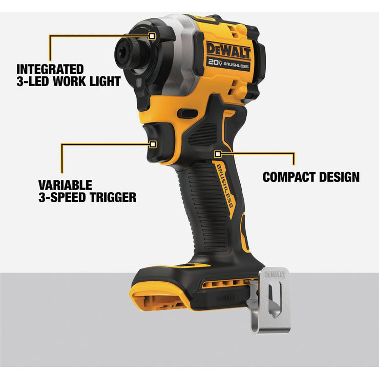 Image of DEWALT ATOMIC 20V MAX Brushless 1/4 In. Cordless Impact Driver (Tool Only)