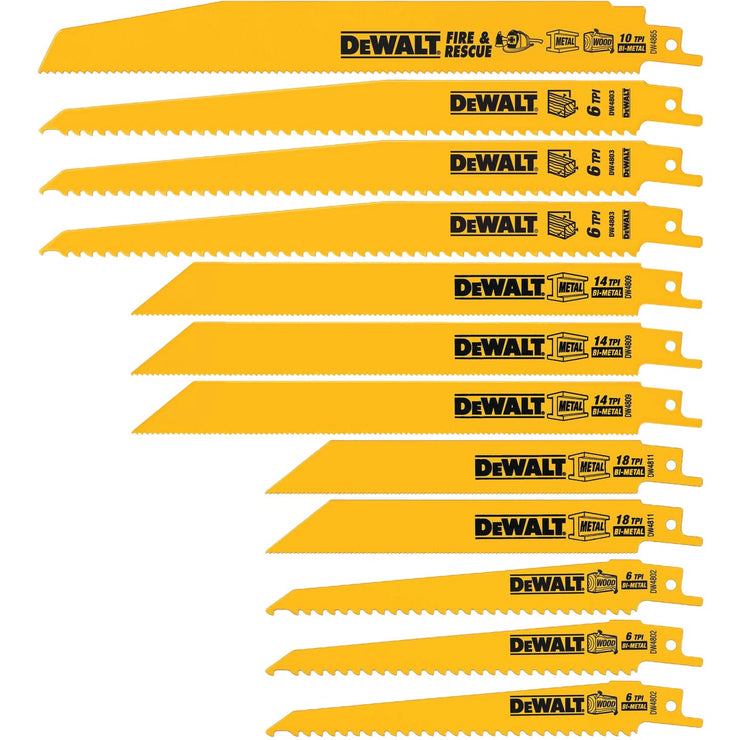 Image of DeWalt 12-Piece Reciprocating Saw Blade Set