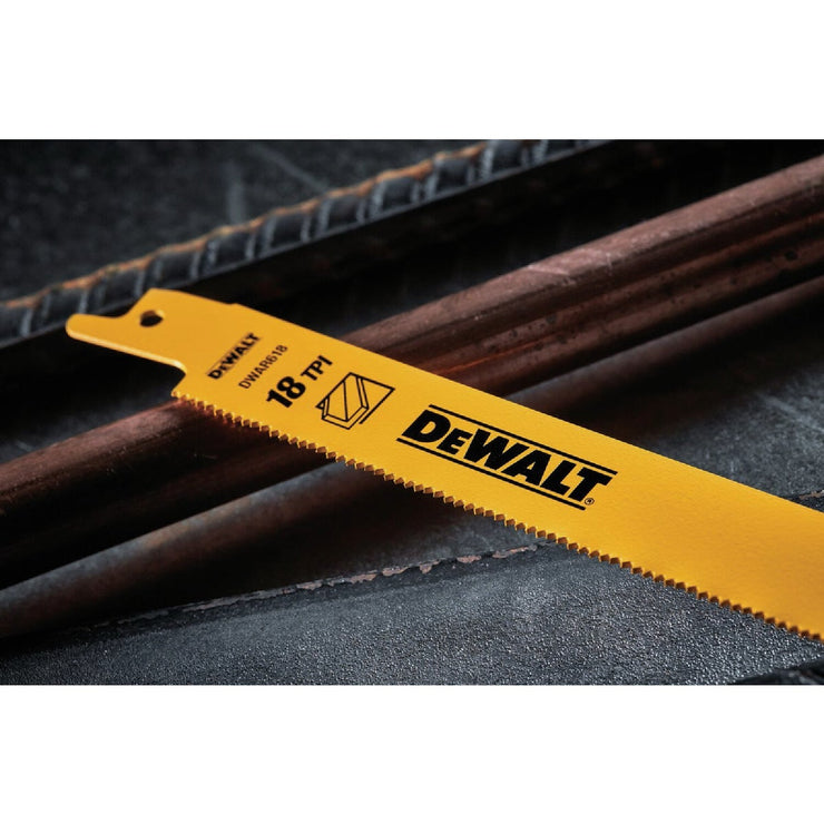 Image of DEWALT 6 In. 18 TPI Bi-Metal Metal Reciprocating Saw Blade (5-Pack)