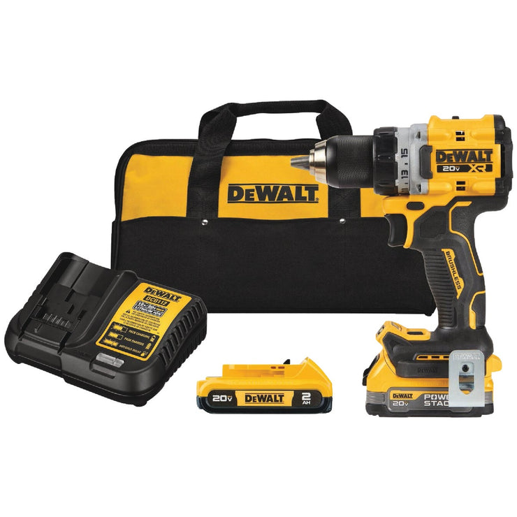 Image of DEWALT 20V MAX XR Brushless 1/2 In. Compact Drill/Driver Kit with 1.7 Ah POWERSTACK Battery & 2.0 Ah Battery & Charger