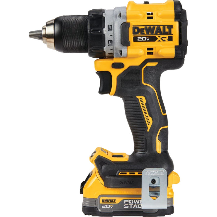 Image of DEWALT 20V MAX XR Brushless 1/2 In. Compact Drill/Driver Kit with 1.7 Ah POWERSTACK Battery & 2.0 Ah Battery & Charger