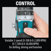 Image of Makita 2-Tool 18 Volt LXT Lithium-Ion Brushless Compact Hammer Drill/Driver & Impact Driver Cordless Tool Combo Kit