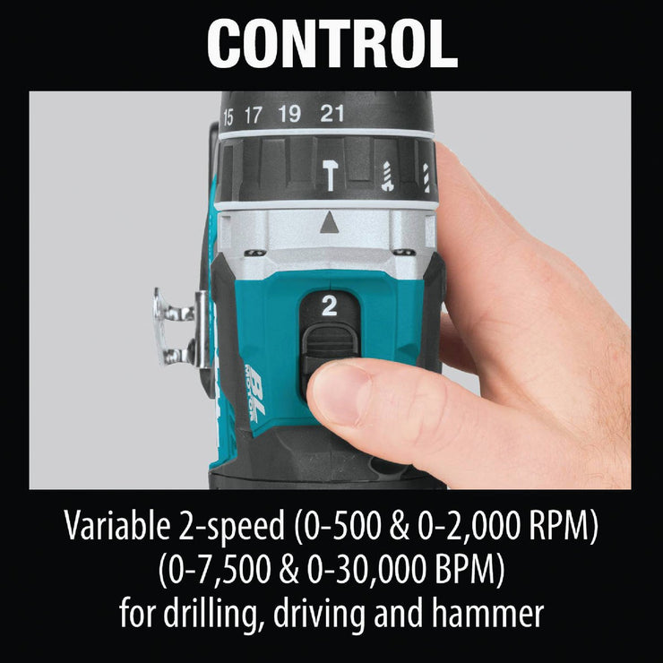 Image of Makita 2-Tool 18 Volt LXT Lithium-Ion Brushless Compact Hammer Drill/Driver & Impact Driver Cordless Tool Combo Kit