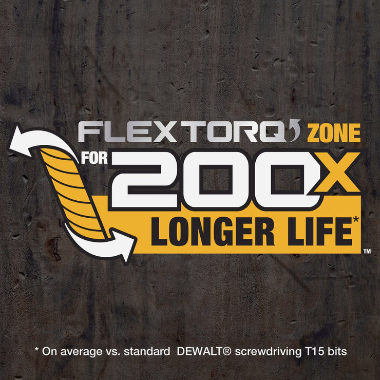 Image of DEWALT FlexTorq 2 In. T15 TORX Impact Screwdriver Bit (3-Pack)