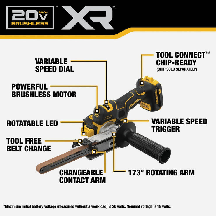 Image of DEWALT 20V MAX XR Brushless 1/2 In. x 18 In. Cordless Band File (Tool Only)