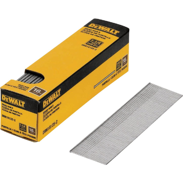 Image of DEWALT 1-1/4 In. 18-Gauge Coated Brad Nails (2500 Ct.)