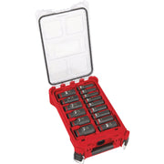 Image of Milwaukee SHOCKWAVE Standard 1/2 In. Drive 6-Point Deep Impact Driver Set with PACKOUT Organizer (15-Piece)