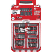 Image of Milwaukee SHOCKWAVE Standard 1/2 In. Drive 6-Point Deep Impact Driver Set with PACKOUT Organizer (15-Piece)