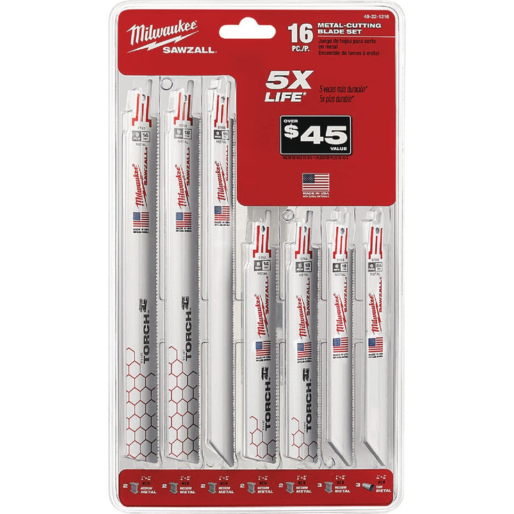 Image of Milwaukee SAWZALL 16-Piece Multi-Material Reciprocating Saw Blade Set
