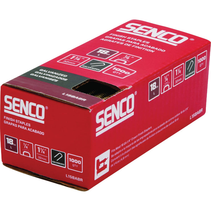 Image of Senco AccuSet 1/4 In. x 1-1/4 In. 18-Gauge Galvanized Medium Wire Finish Staple (1000 Ct.)