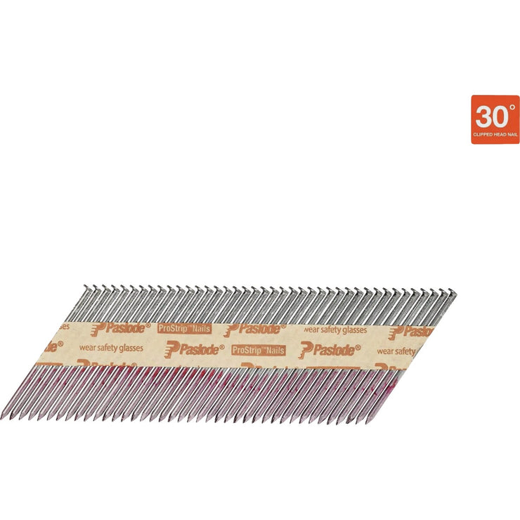 Image of Paslode 2-3/8 In. x 0.113 In. 30 Degree Paper Tape Brite Ring Shank RounDrive Framing Nails (5000 Ct.)