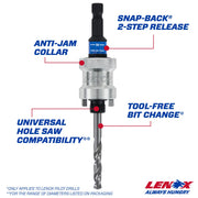Image of Lenox SNAP-BACK 3/8 In. Hex Shank Quick Change Hole Saw Arbor Fits 9/16 In. to 1-3/16 In. Hole Saws