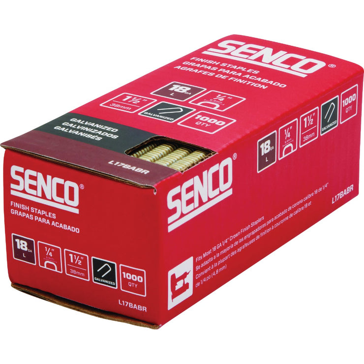 Image of Senco AccuSet 1/4 In. x 1-1/2 In. 18-Gauge Galvanized Medium Wire Finish Staple (1000 Ct.)