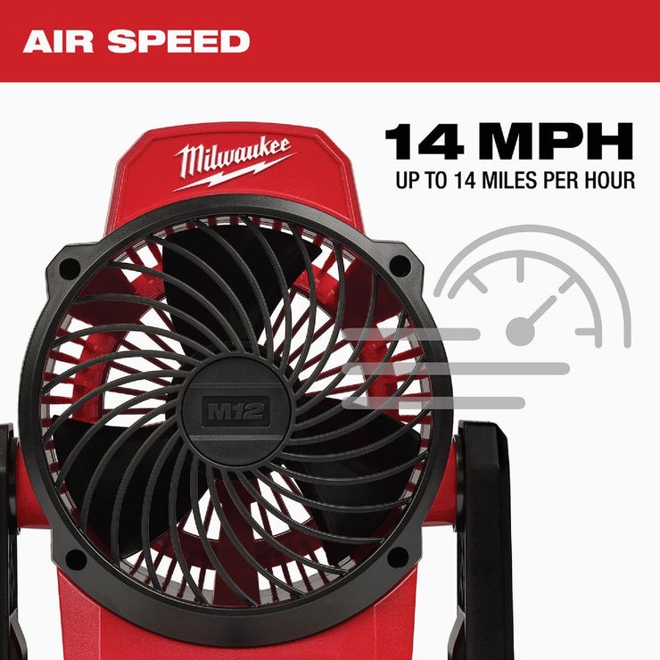 Image of Milwaukee M12 Lithium-Ion Mounting Cordless Jobsite Fan (Tool Only)
