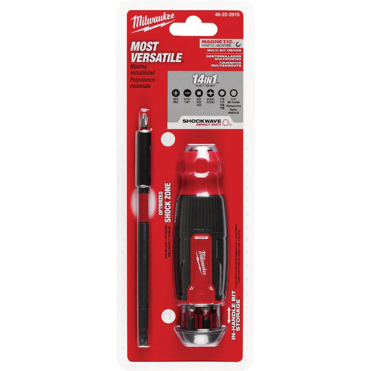 Image of Milwaukee 14-In-1 Multi-Bit Screwdriver with SHOCKWAVE Impact Duty Bits