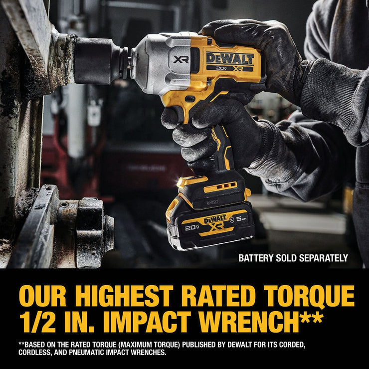 Image of DEWALT 20V MAX XR Brushless 1/2 In. High Torque Cordless Impact Wrench with Hog Ring Anvil (Tool Only)