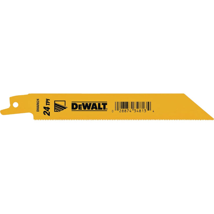 Image of DEWALT 6 In. 24 TPI Bi-Metal Metal Reciprocating Saw Blade (2-Pack)