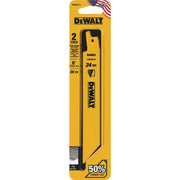 Image of DEWALT 6 In. 24 TPI Bi-Metal Metal Reciprocating Saw Blade (2-Pack)