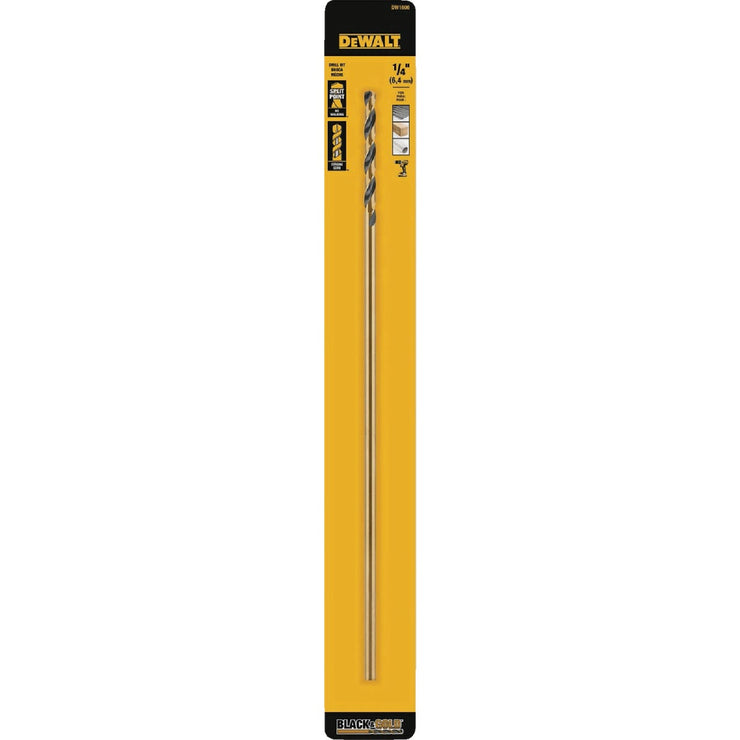 Image of DeWalt 1/4 In. x 12 In. Black & Gold Oxide Drill Bit