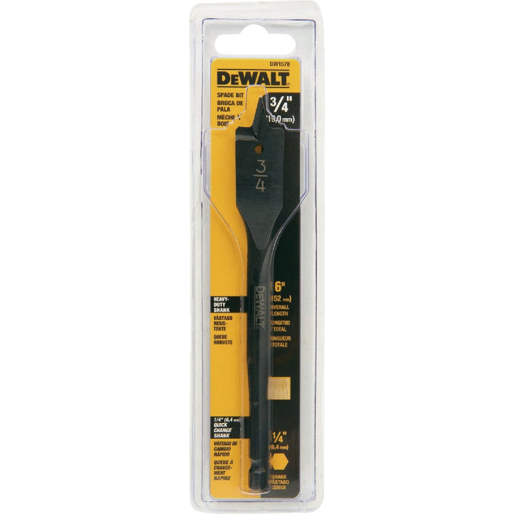 Image of DeWalt 3/4 In. x 6 In. Wood Boring Carbon Steel Spade Bit