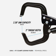 Image of Channellock 6 In. C-Clamp Locking Pliers