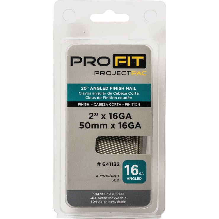 Image of Pro-Fit 2 In. 16 Gauge Stainless Steel 20 Degree Angled Finish Nails (500 Ct.)