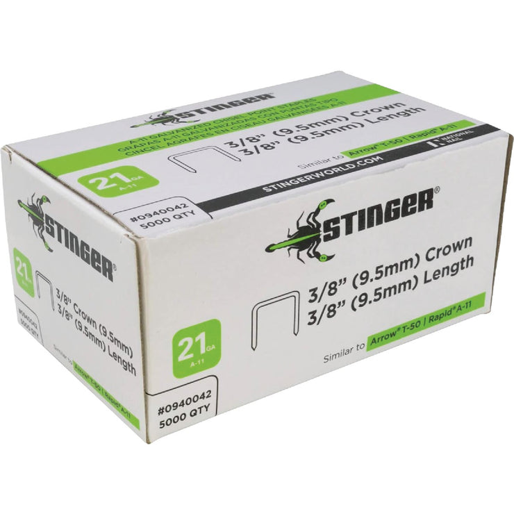 Image of Stinger 3/8 In. A-11 Galvanized Hammer Tacker Staple (5000 Ct.)