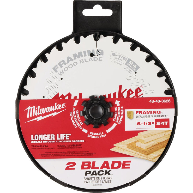 Image of Milwaukee 6-1/2 In. 24-Tooth Framing Circular Saw Blade (2-Pack)