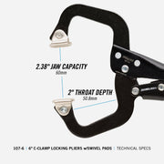 Image of Channellock 6 In. C-Clamp Locking Pliers with Swivel Pads