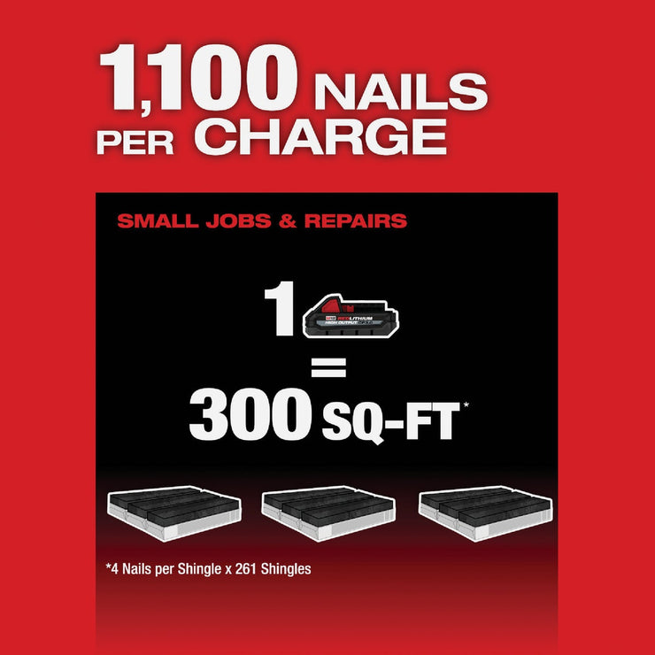 Image of Milwaukee M18 FUEL Brushless Cordless Coil Roofing Nailer Kit with 3.0 Ah Battery & Charger