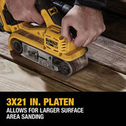Image of DEWALT 20V MAX XR Brushless 3 In. x 21 In. Cordless Belt Sander (Tool Only)