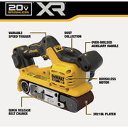 Image of DEWALT 20V MAX XR Brushless 3 In. x 21 In. Cordless Belt Sander (Tool Only)