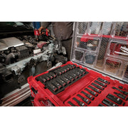 Image of Milwaukee SHOCKWAVE Standard/Metric 3/8 In. Drive 6-Point Deep Impact Driver Set with PACKOUT Organizer (36-Piece)