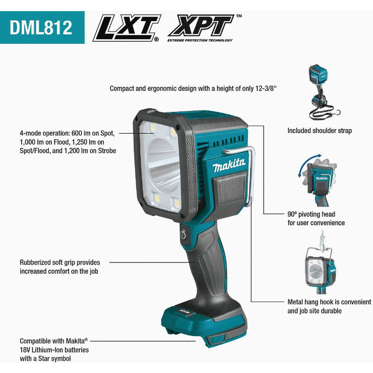 Image of Makita 18 Volt LXT Lithium-Ion LED Cordless Flashlight/Spotlight (Tool Only)