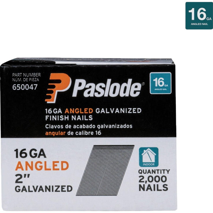 Image of Paslode 1-1/2 In. 16-Gauge 20 Degree Galvanized Finish Nails (2000 Ct.)