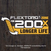 Image of DEWALT FlexTorq 2 In. T25 TORX Impact Screwdriver Bit (3-Pack)