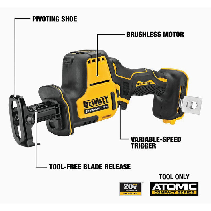 Image of DEWALT ATOMIC 20V MAX Brushless Compact Cordless Reciprocating Saw (Tool Only)