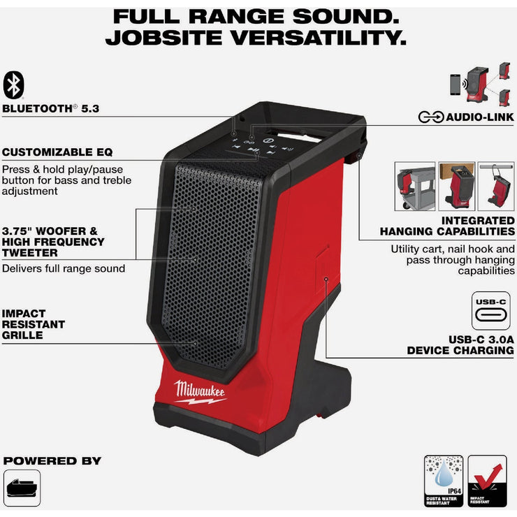Image of Milwaukee M18 Bluetooth Cordless Jobsite Speaker (Tool Only)