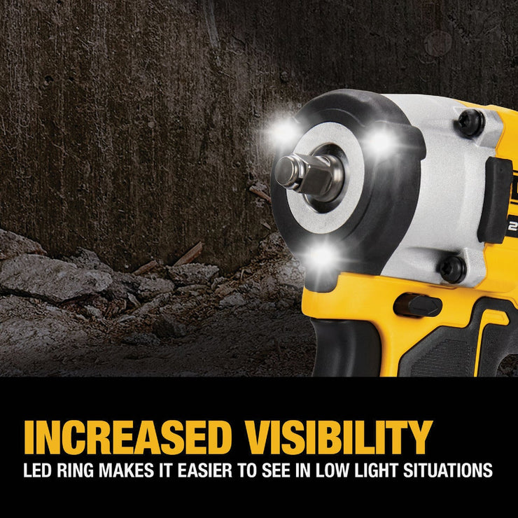 Image of DEWALT ATOMIC 20V MAX Brushless 3/8 In. Cordless Impact Wrench with Hog Ring Anvil (Tool Only)